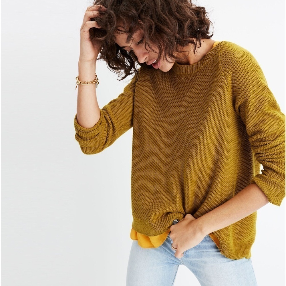 Madewell Province Cross-Back Pullover Sweater in Savannah Moss Sz Sm
